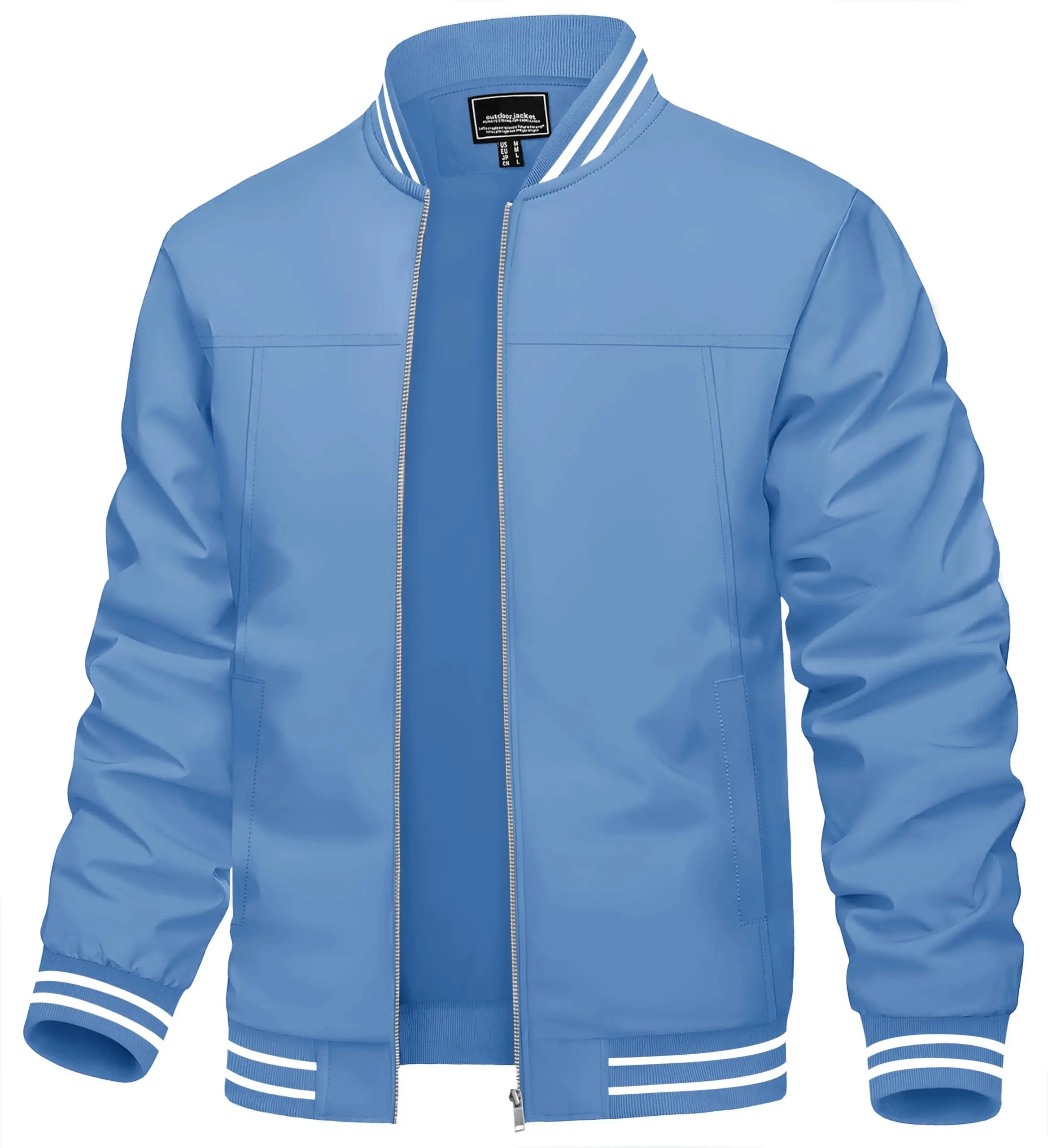 Men's Lightweight Waterproof Windbreaker Jacket Full Zip