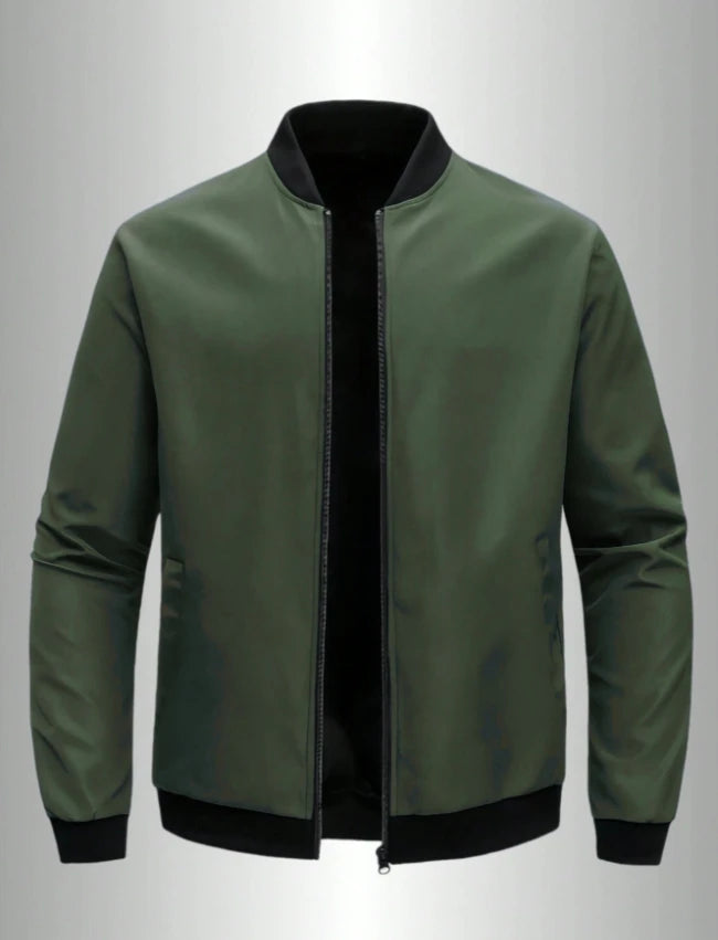 Men's Baseball Collar Lightweight Loose Jacket Solid Color