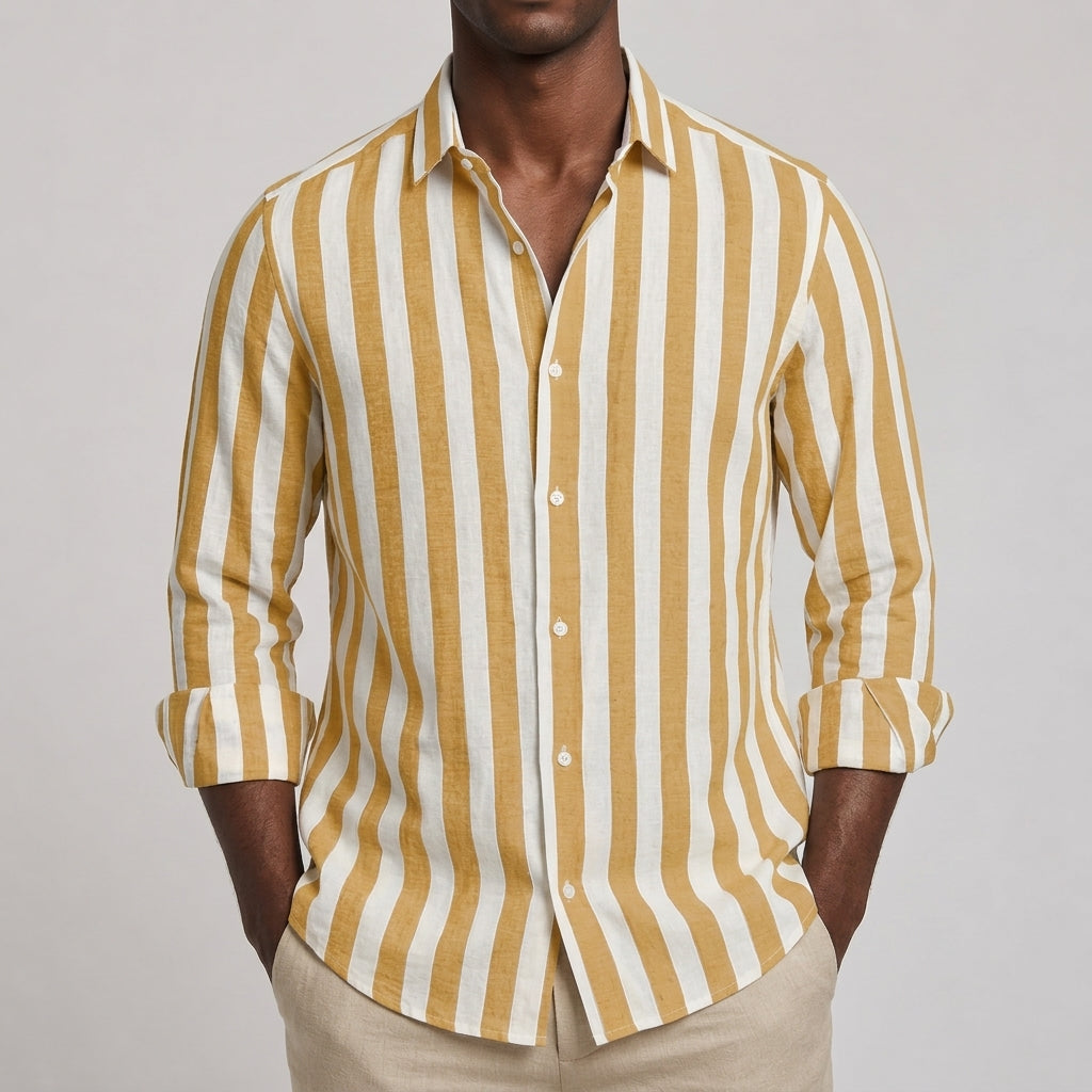 Men's Striped Shirt Lightweight Casual Summer Wear