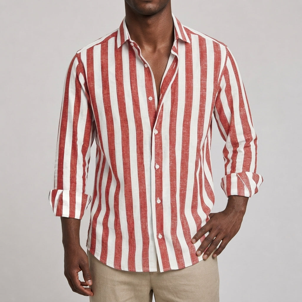 Men's Striped Shirt Lightweight Casual Summer Wear