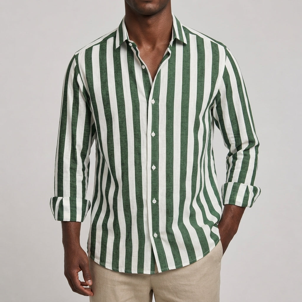 Men's Striped Shirt Lightweight Casual Summer Wear