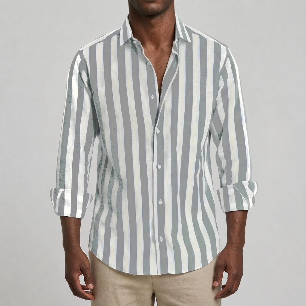 Men's Striped Shirt Lightweight Casual Summer Wear