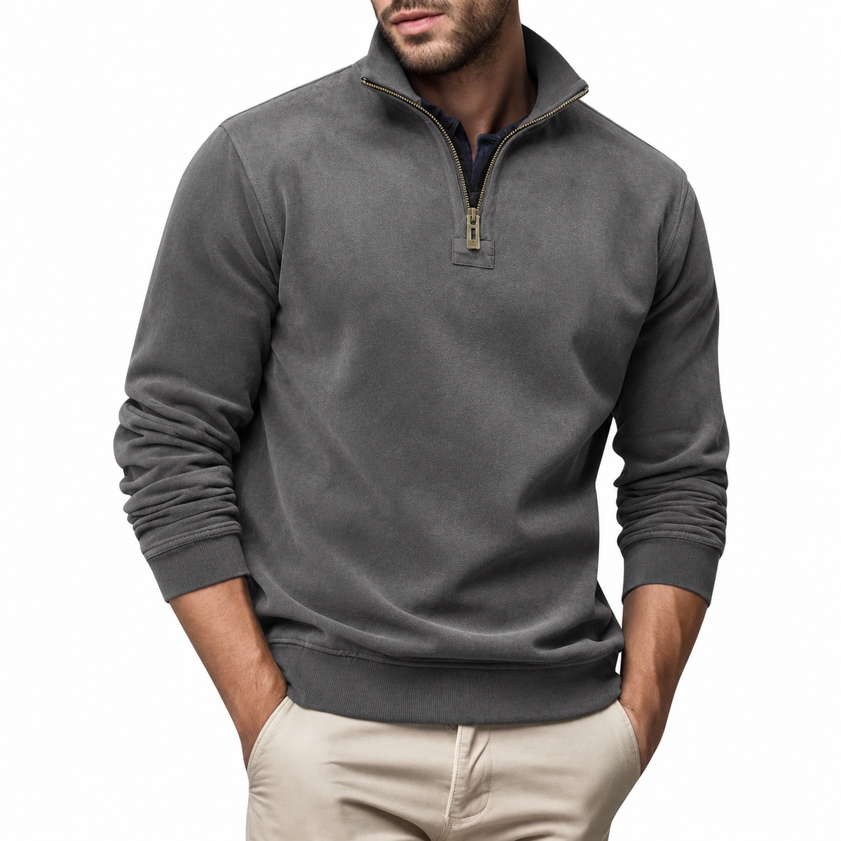 Men's casual pullover sweater styled for versatile daily wear