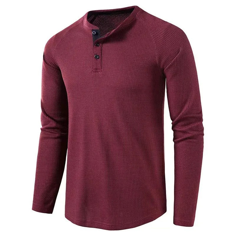 Long Sleeve Button Neck Shirt