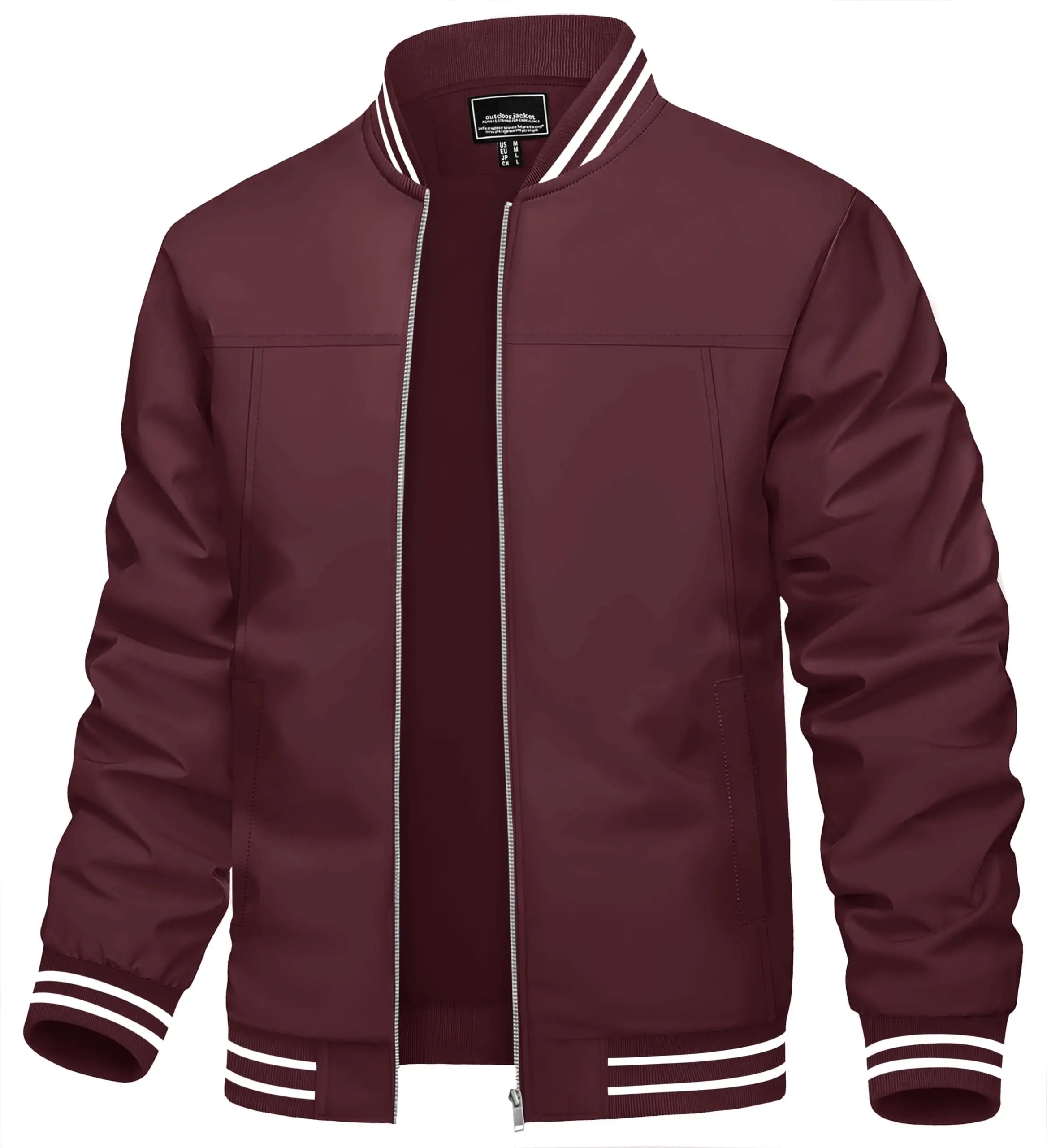 Men's Lightweight Waterproof Windbreaker Jacket Full Zip