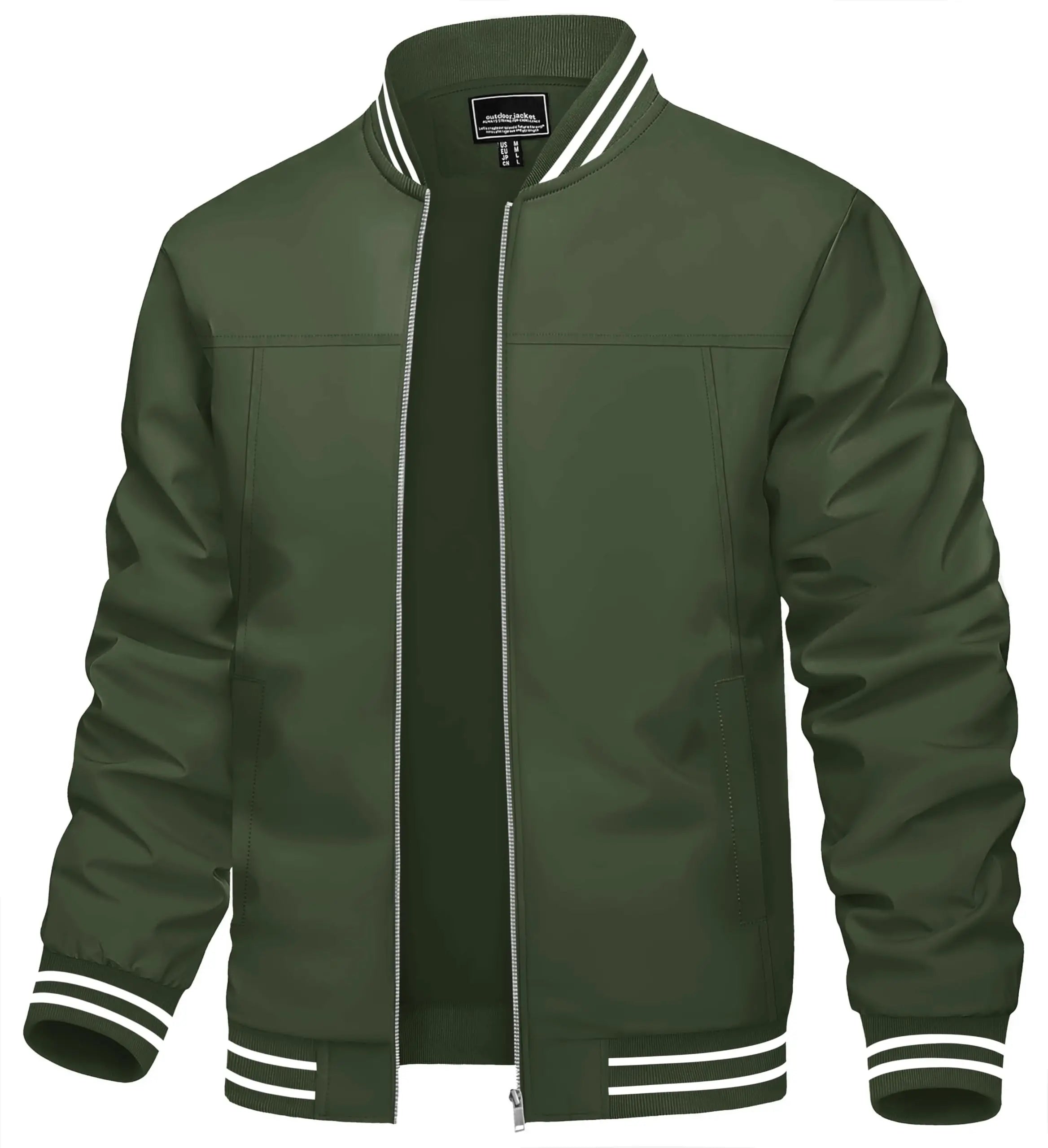 Men's Lightweight Waterproof Windbreaker Jacket Full Zip