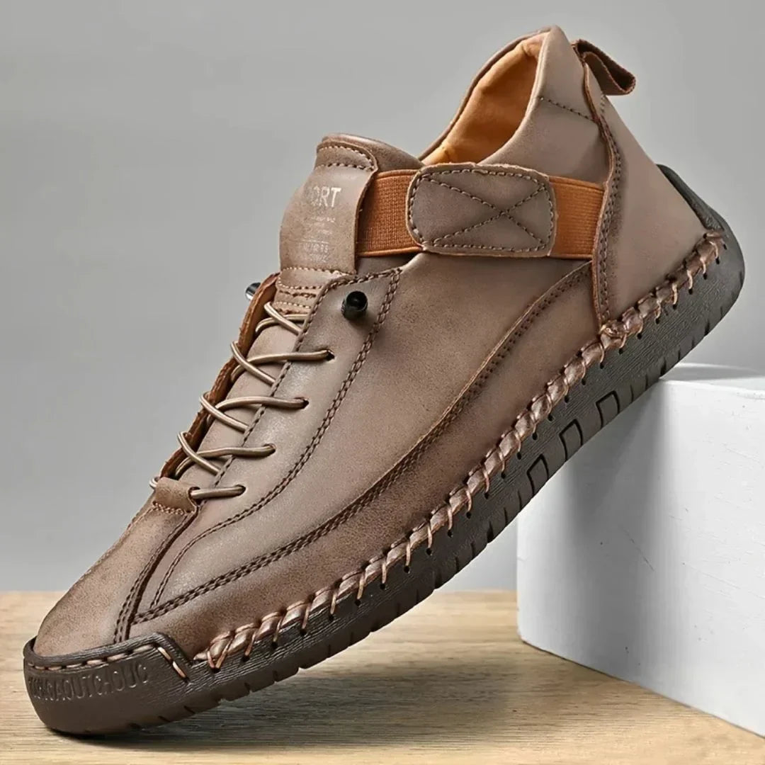 Close-up view of men's sneaker design and sole