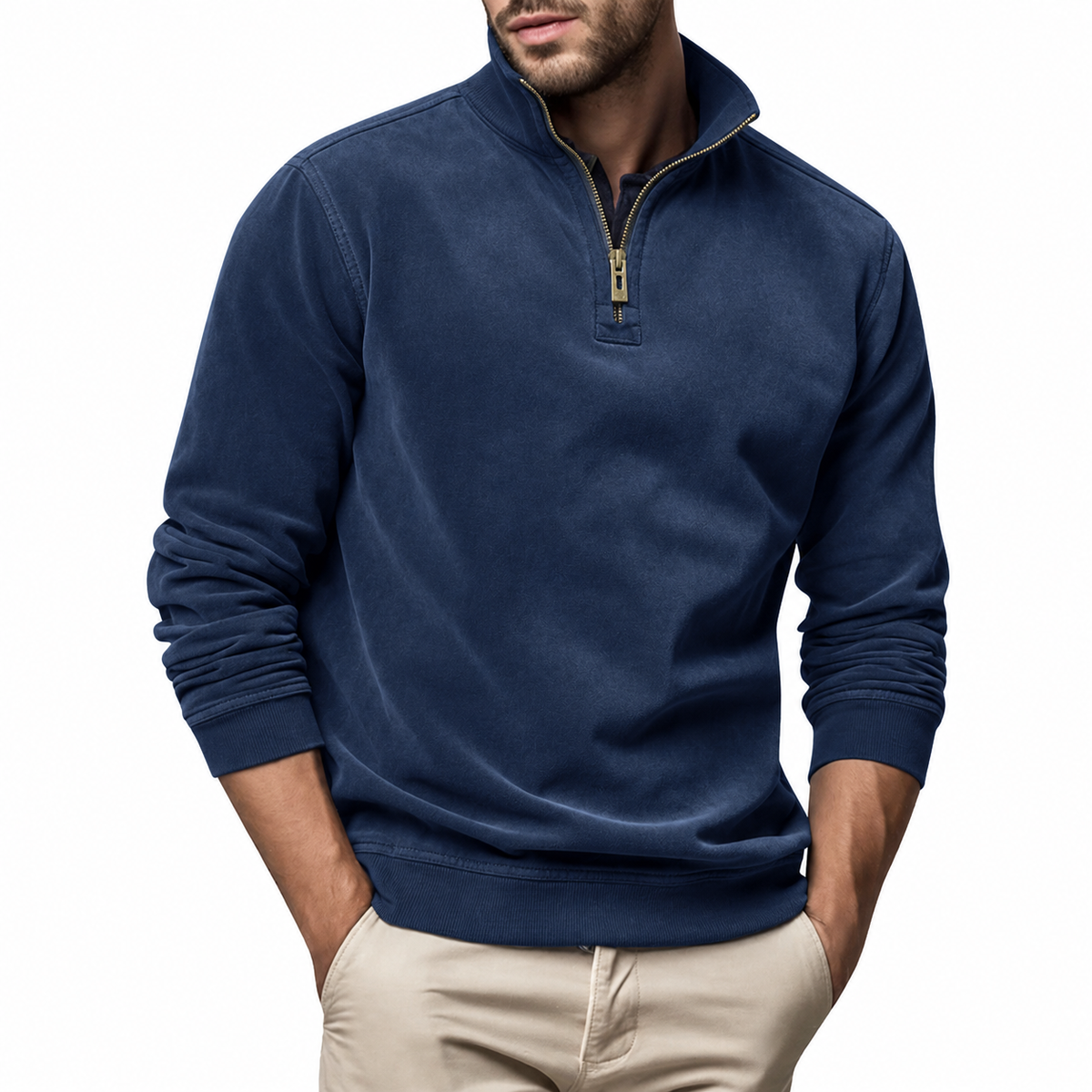 Men's Quarter-Zip Pullover Casual Everyday Sweater