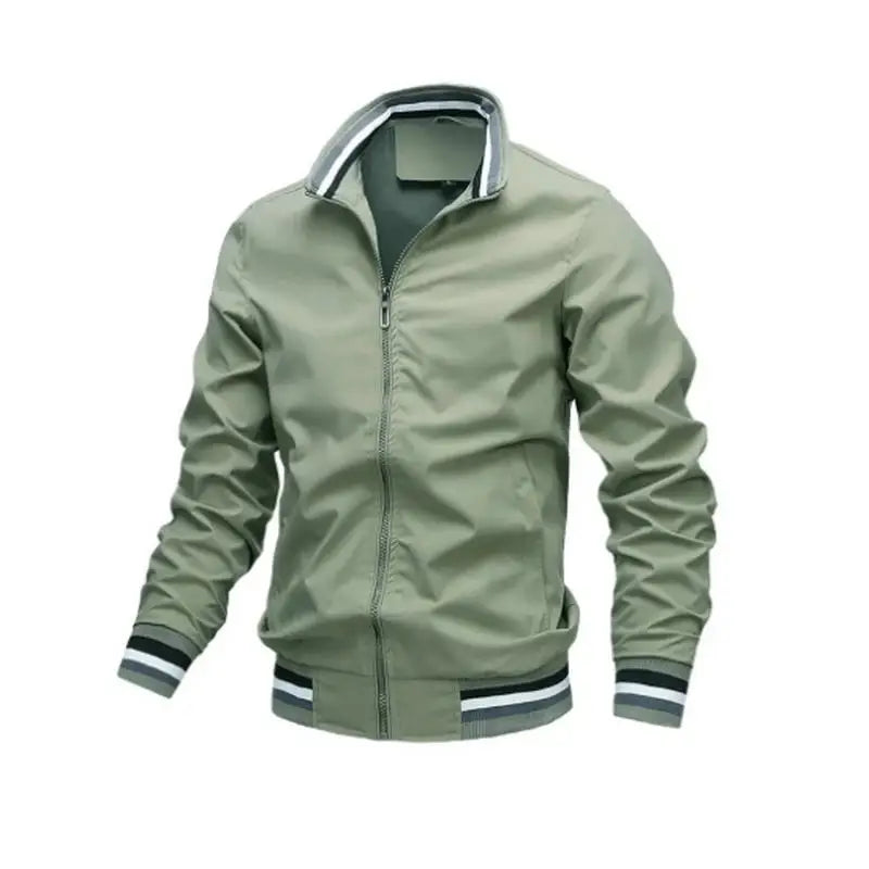 Men Waterproof Lightweight Bomber Windbreaker Jacket White