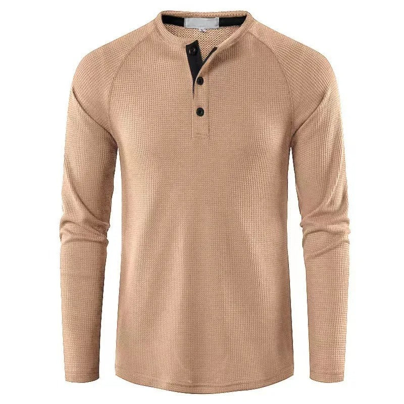 Long Sleeve Button Neck Shirt