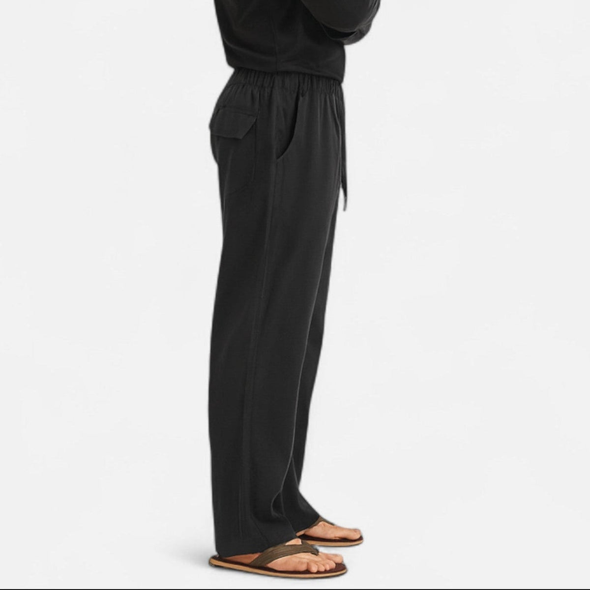 Back view of men's lightweight relaxed-fit pants