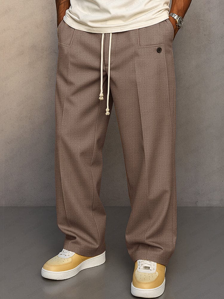 Men's Straight-Leg Trousers With Drawstring Waist