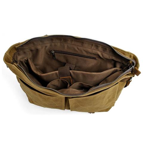 Vintage crossbody bag for men shown in full profile with classic messenger-inspired look