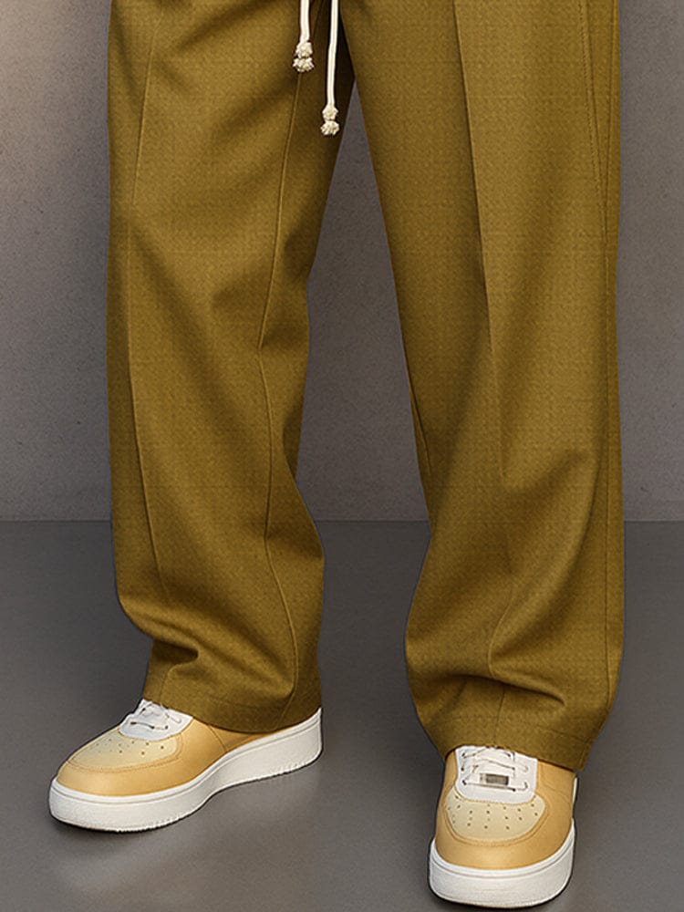Full-length view of versatile men's straight-leg trousers