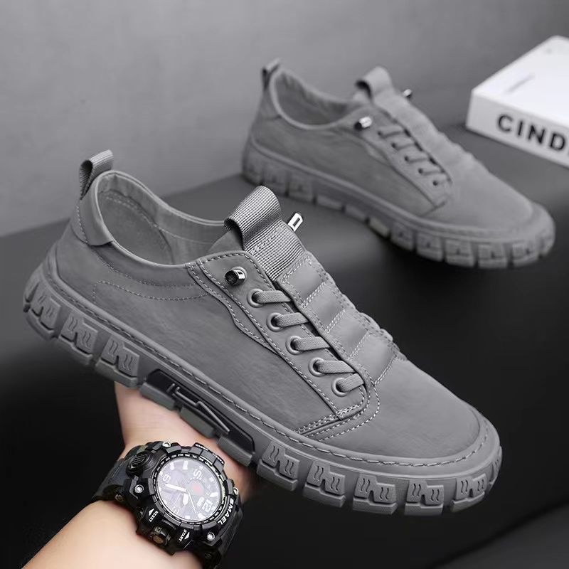 Men's casual sneakers displaying their low-top silhouette
