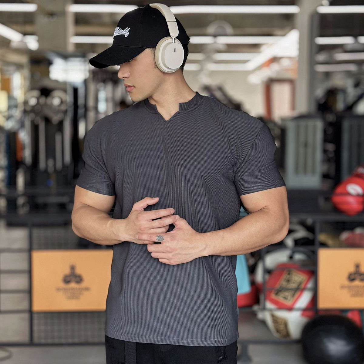 Men's V-Neck T-Shirt Casual Cotton Blend