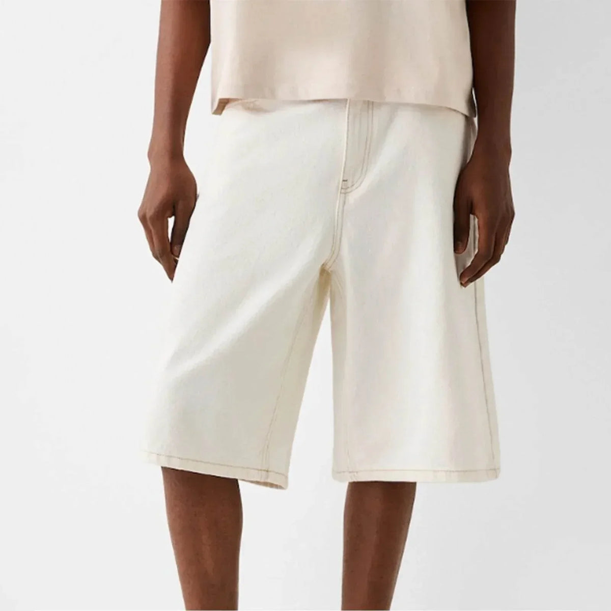 Men's Baggy Denim Shorts Below The Knee