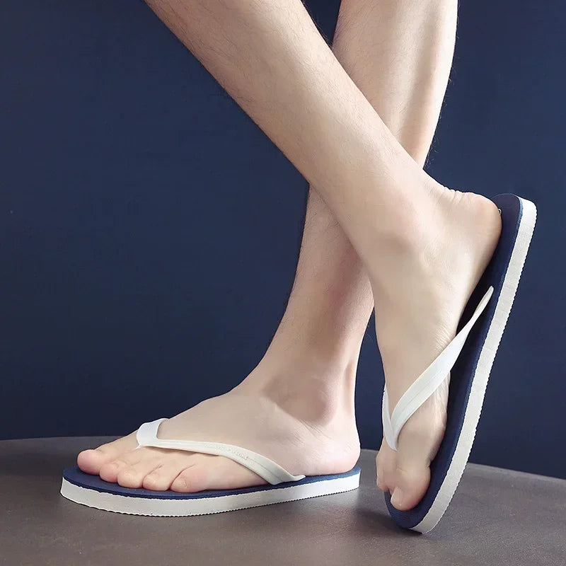 Men's breathable house slippers shown from the side