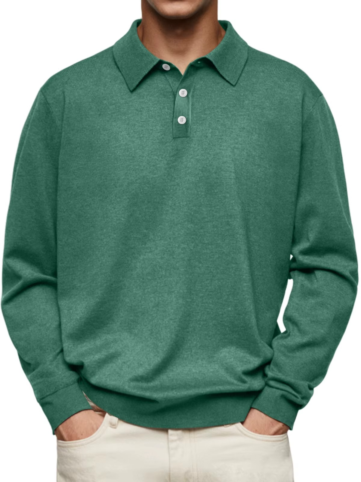 Men's Long-Sleeve Polo Shirt for Sharp Casual Style