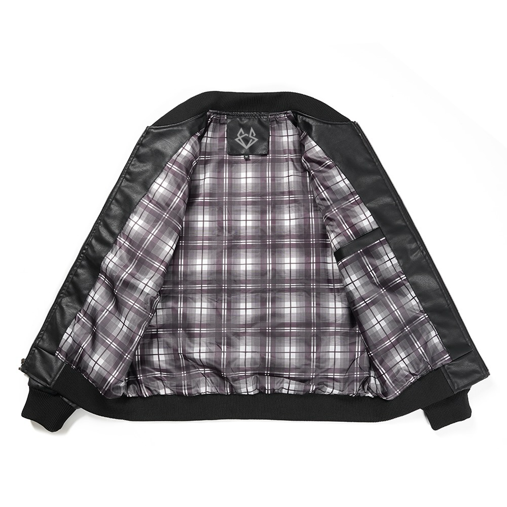 Inside of a Black Quilted Faux Leather Moto Jacket