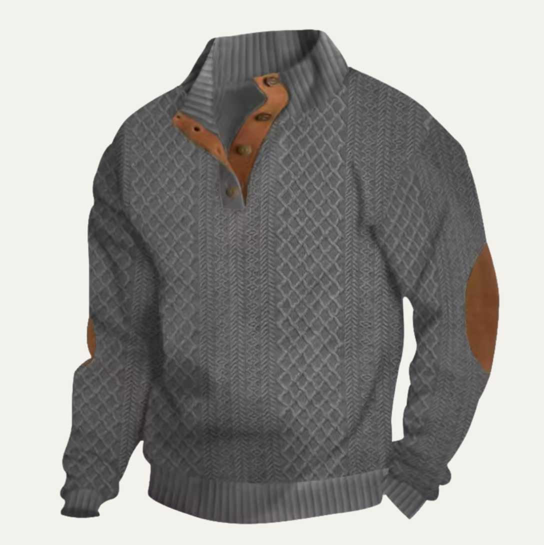 Men's Cable-Knit Button-Front Cardigan
