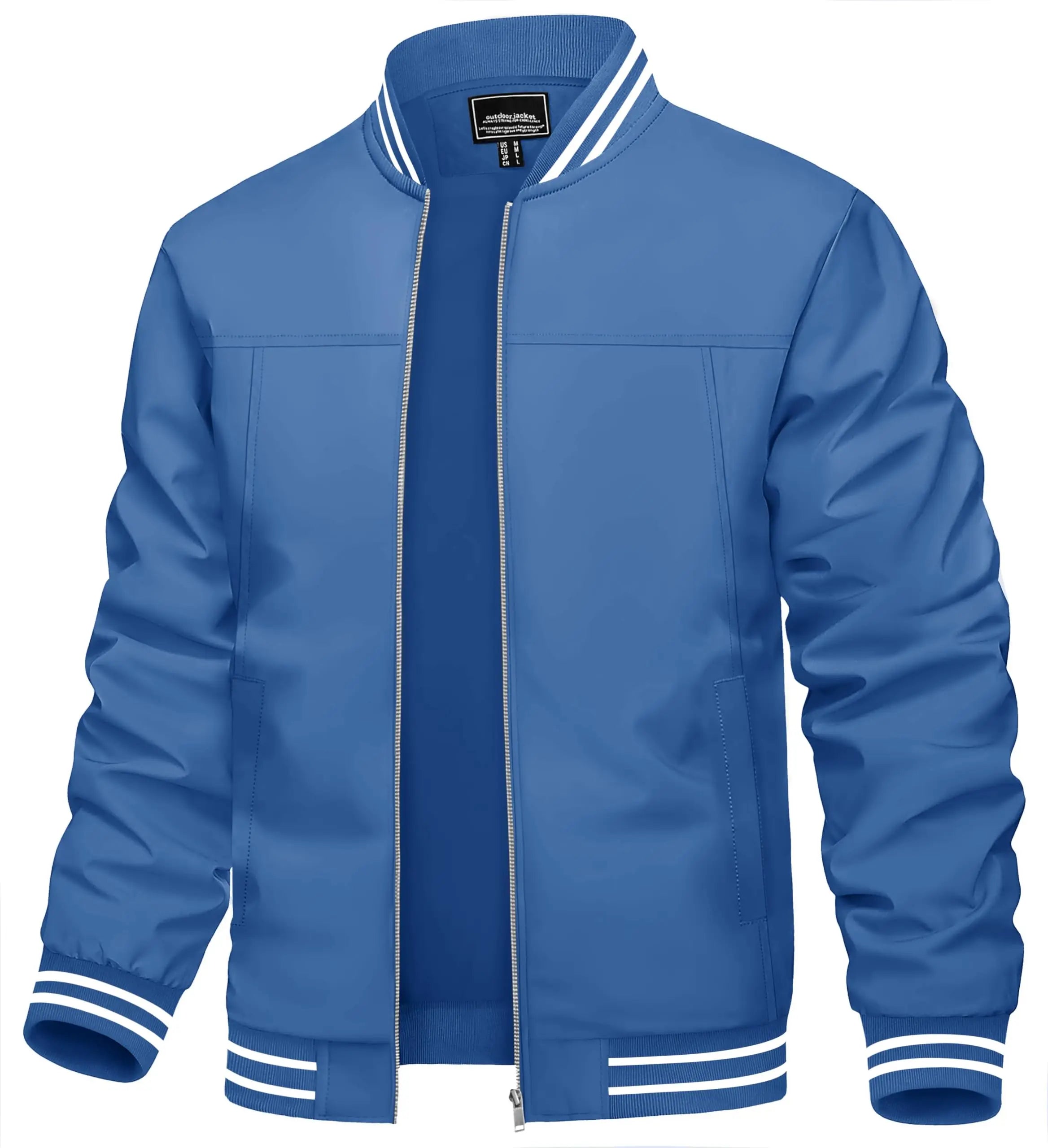 Men's Lightweight Waterproof Windbreaker Jacket Full Zip
