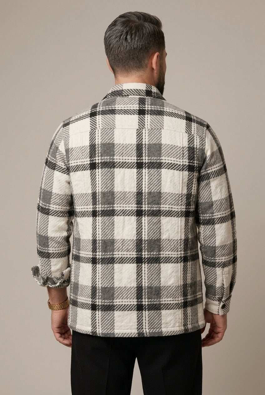 Men's checked overshirt styled as a casual everyday layer