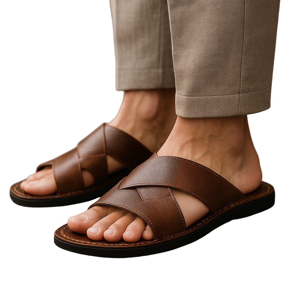 Men's Summer Sandals With Crossed Straps