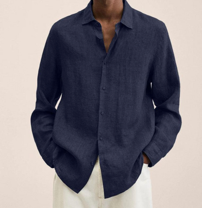 Men’s Linen-Blend Shirt With Classic Fit