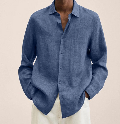 Men’s Linen-Blend Shirt With Classic Fit