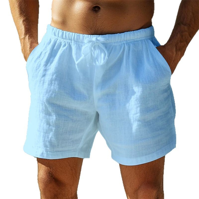 Front view of men's casual cotton blend shorts