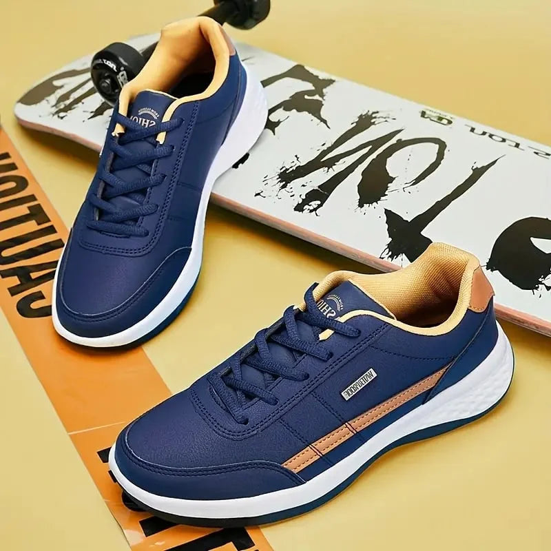 Side profile of men's everyday walking shoes