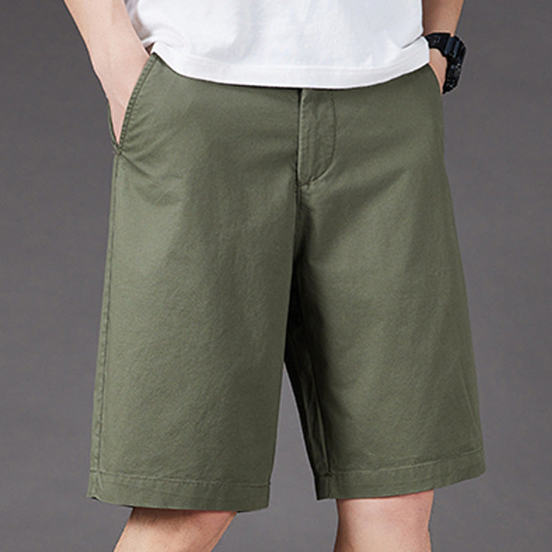 Side view of high-waisted women's shorts with roomy side pockets