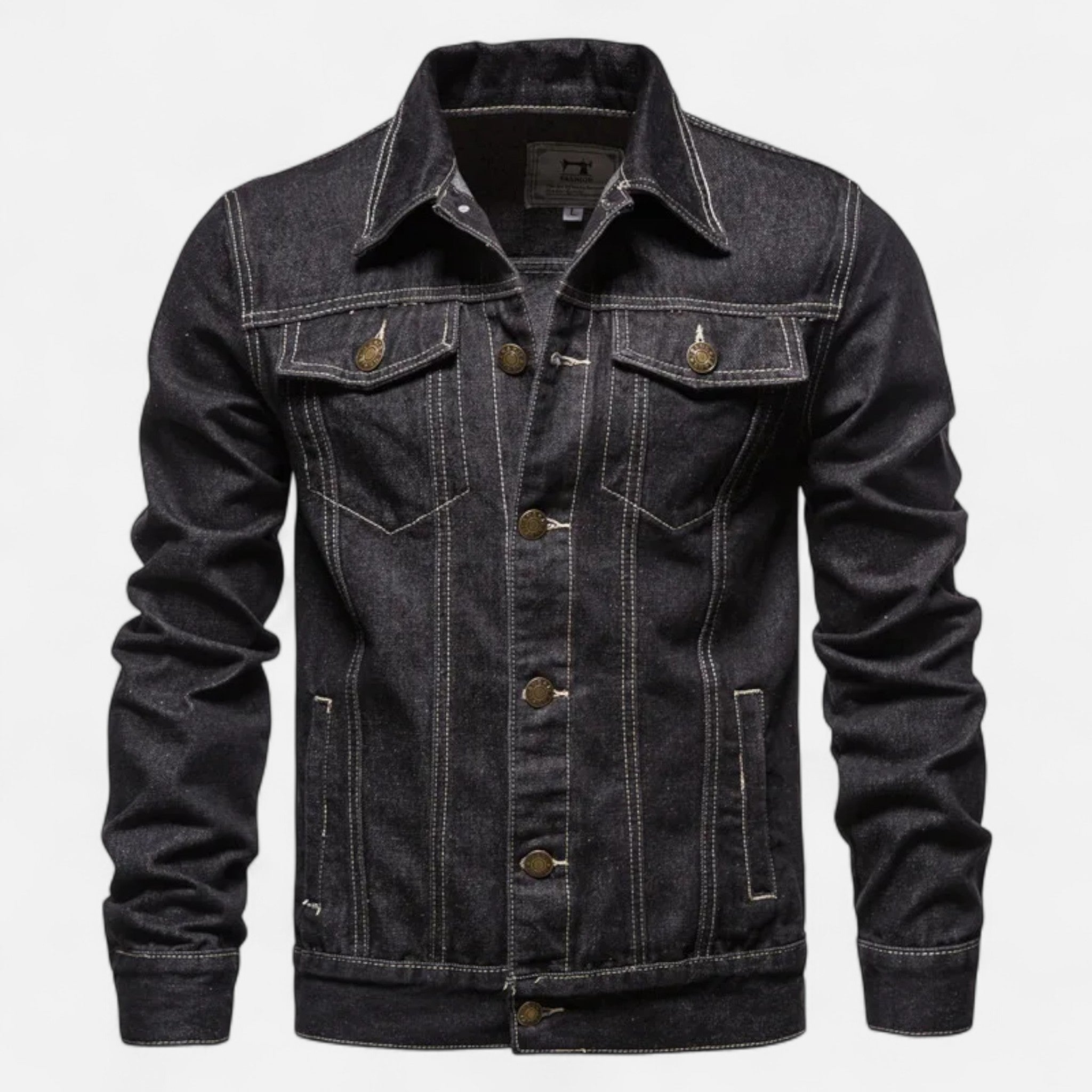 Men's denim jacket styled for casual everyday outfits