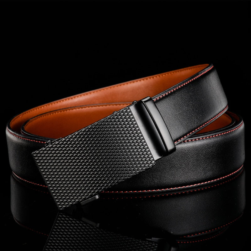 Business Leather Belt Black Waterproof Scratch Resistant