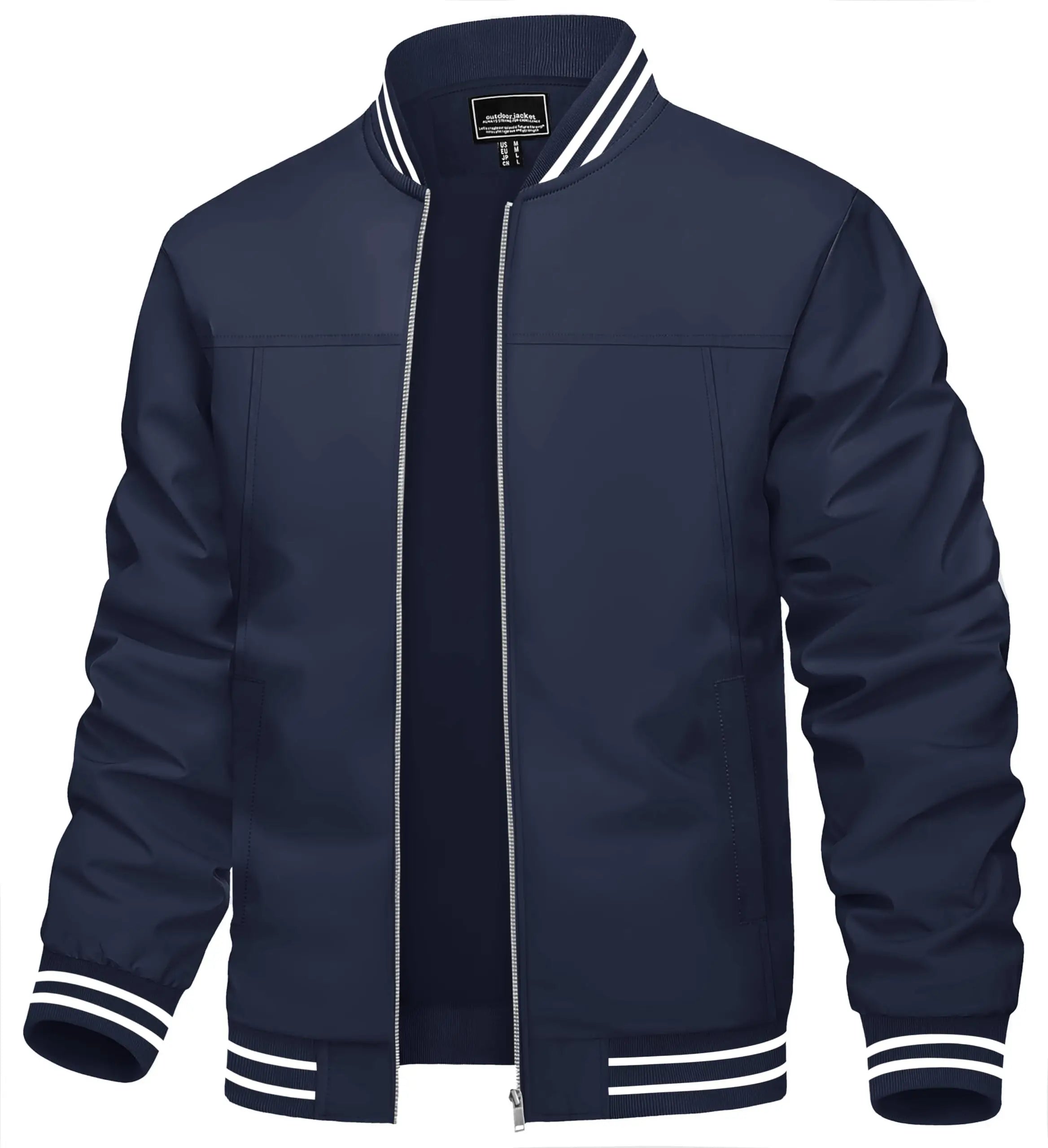 Men's Lightweight Waterproof Windbreaker Jacket Full Zip