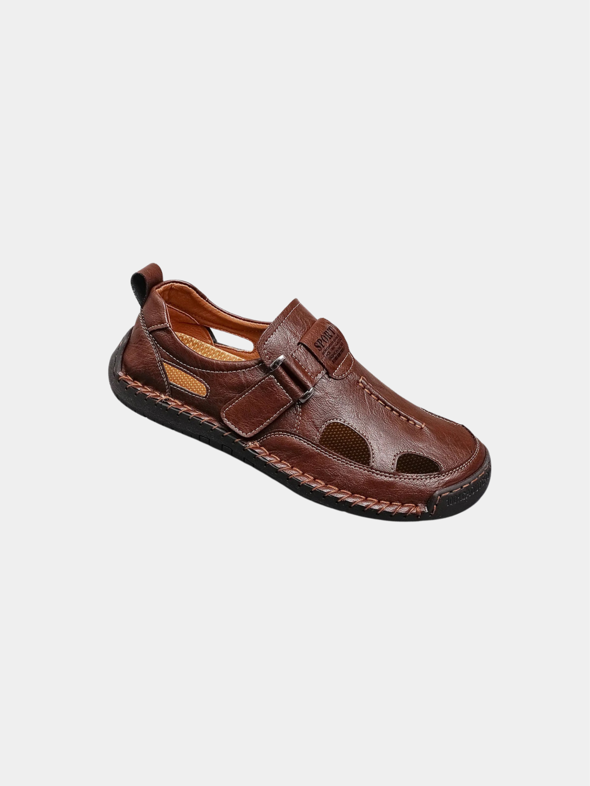 Men's loafers shown from the front with a refined slip-on design