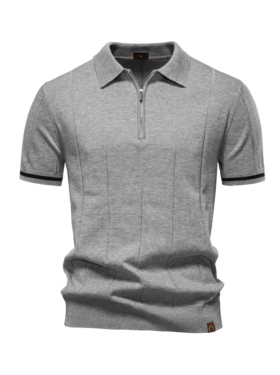 Men's Short-Sleeve Zip Polo Shirt