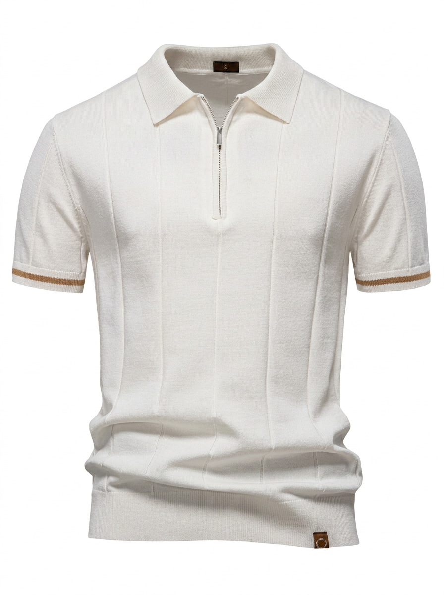 Men's Short-Sleeve Zip Polo Shirt