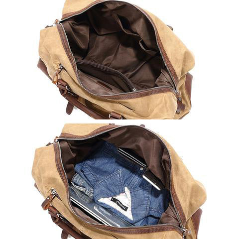 Vintage leather travel duffle bag styled for weekend trips and short getaways