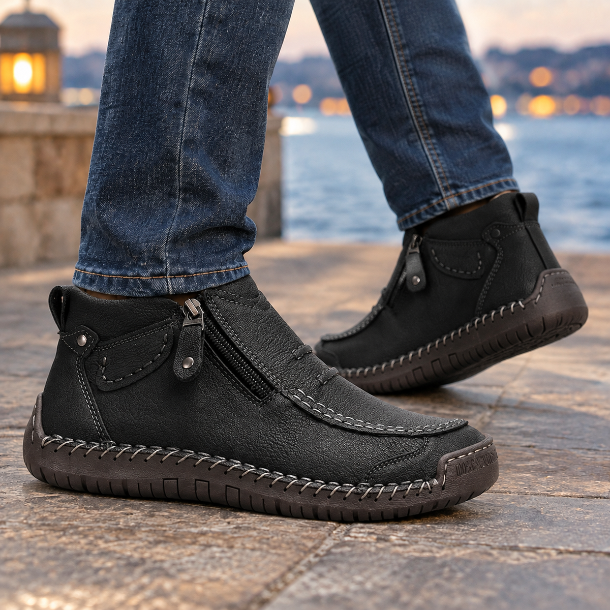 Men's Ankle Boots With Side Zips