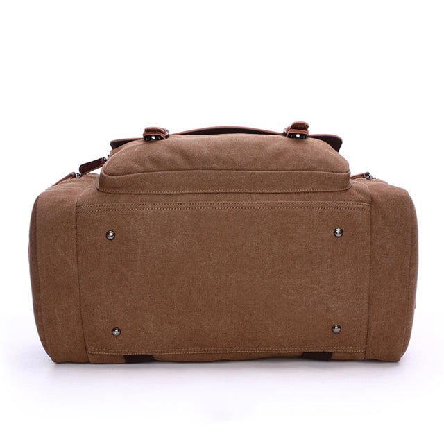 Open large capacity duffel bag displaying roomy interior for travel or work