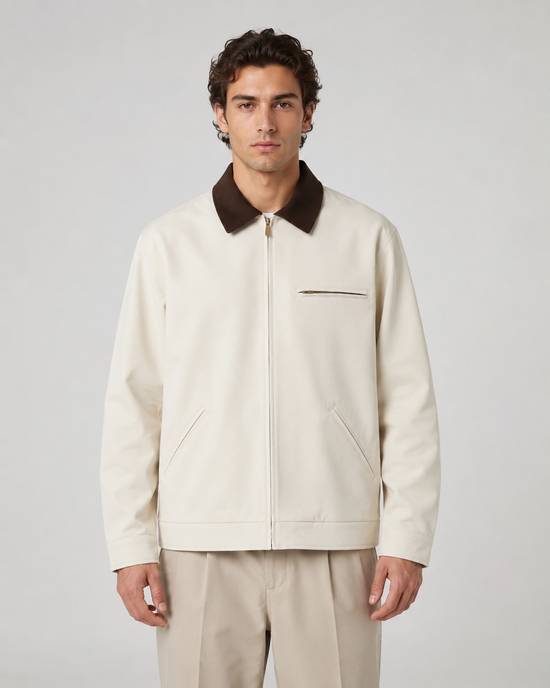 Men's Contrast Collar Barn Jacket