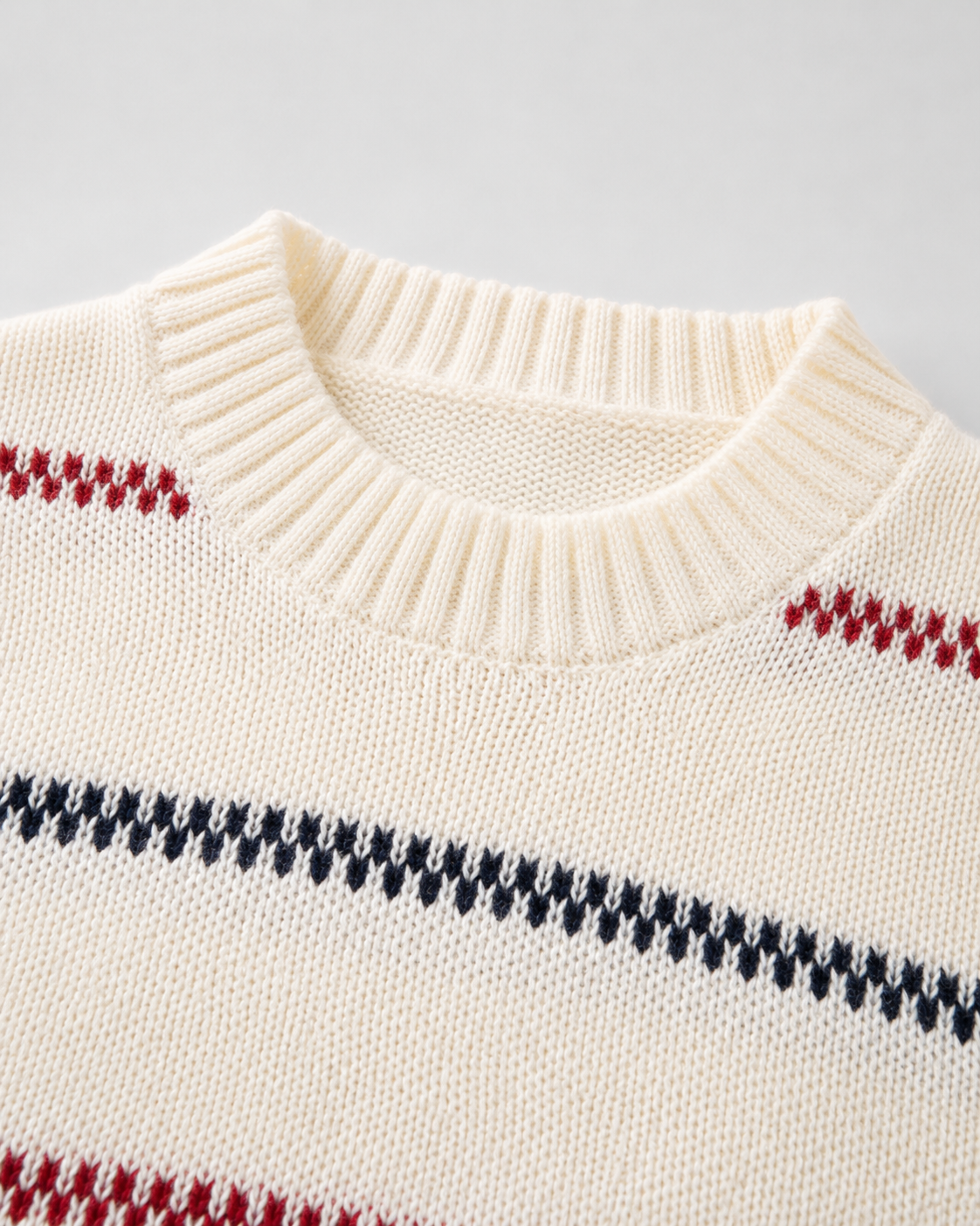 Side view of the relaxed men's knit sweater