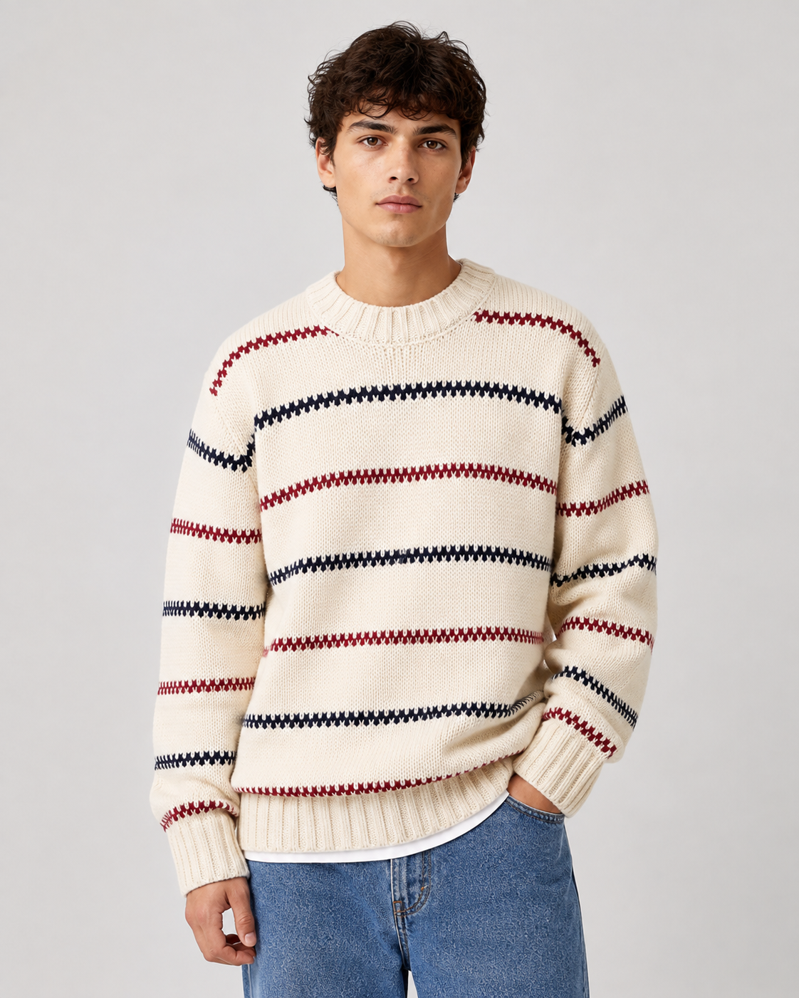 Casual men's sweater for layering and daily outfits