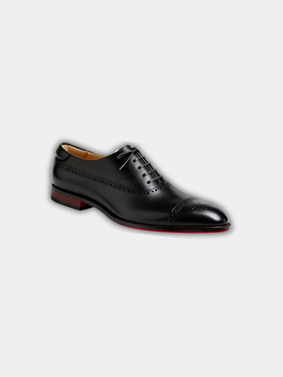 Pair of men's minimal loafers shown from the side