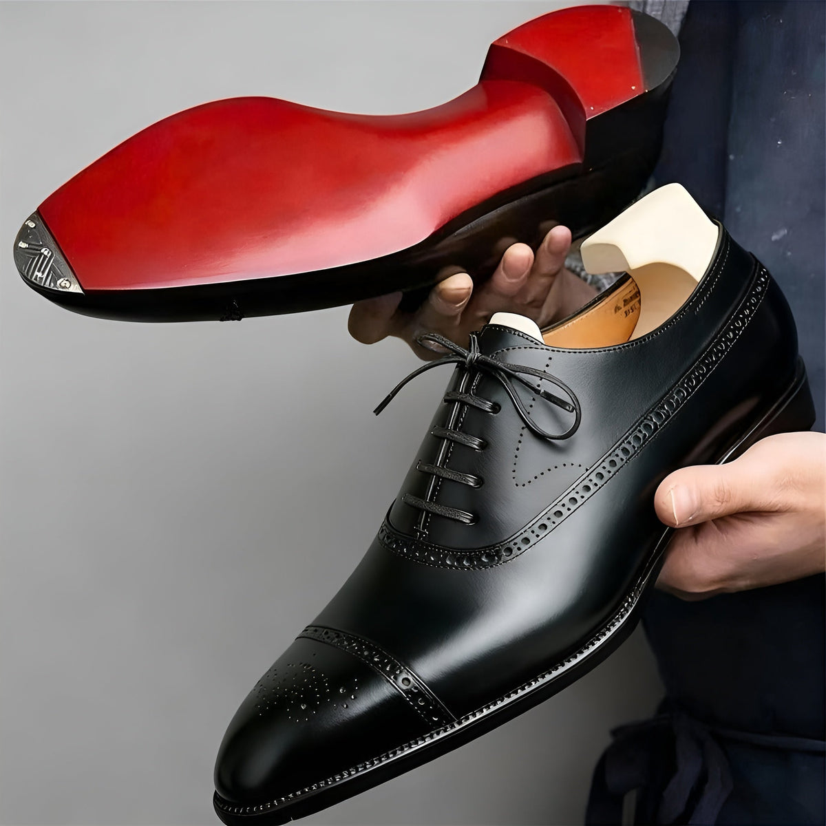 Close-up view of the refined upper on men's minimal loafers