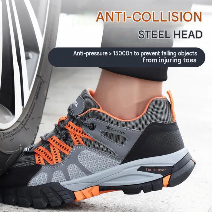 Men's Steel Toe Safety Shoes Slip-Resistant Work Sneakers