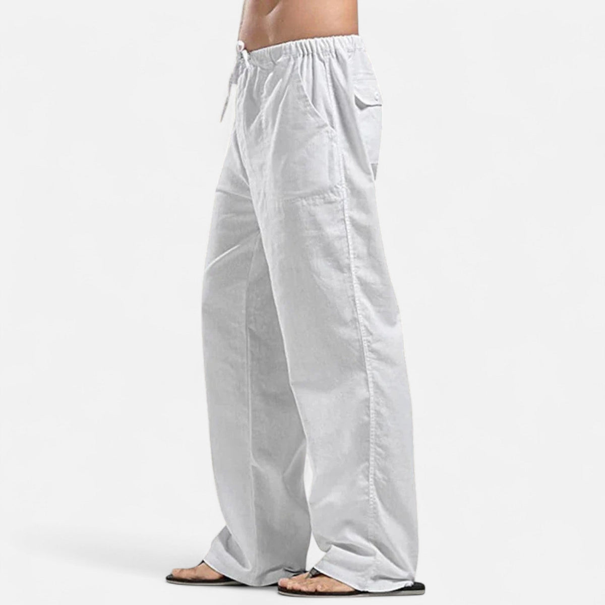 Men's Lightweight Relaxed Pants With Wide-Leg Fit