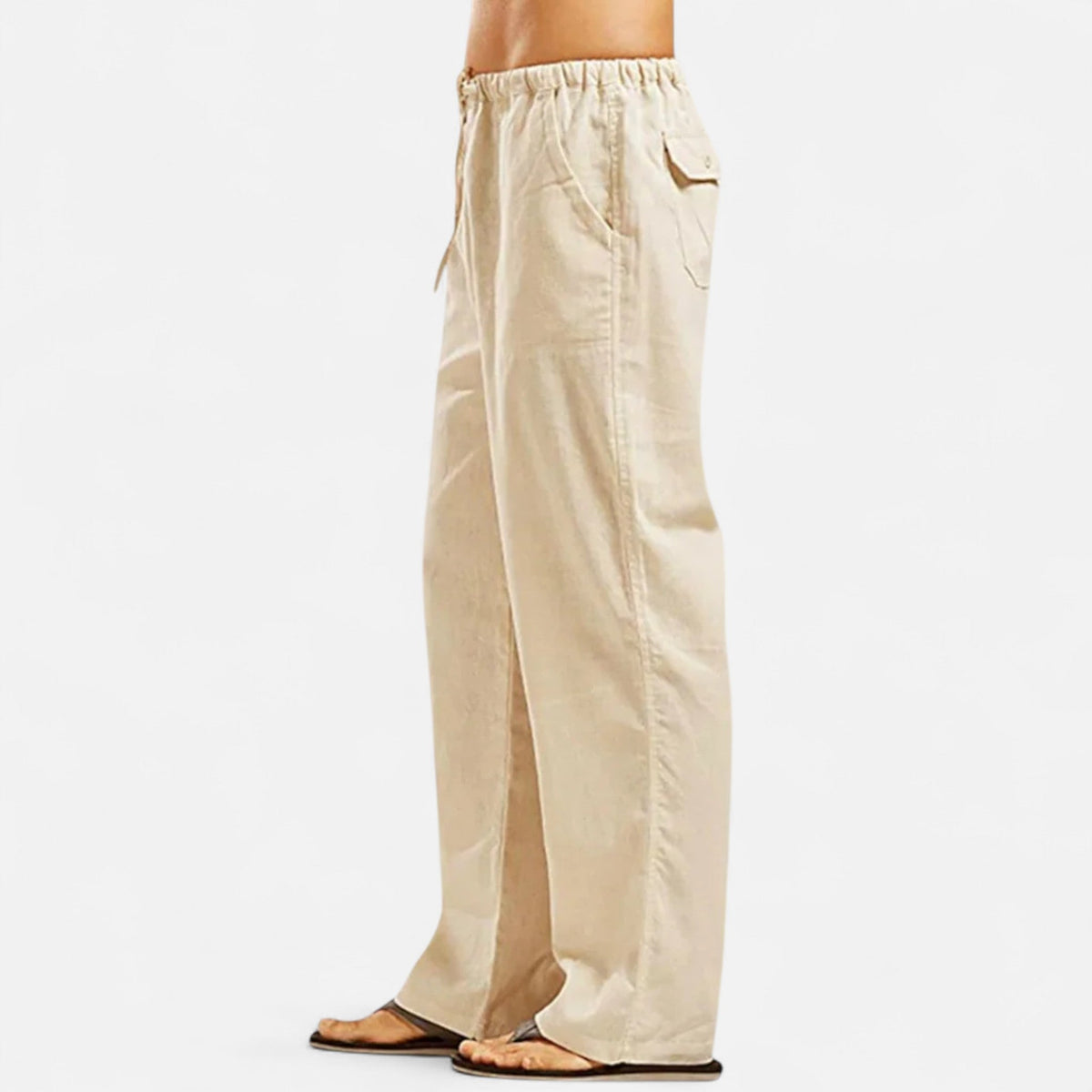 Men's Lightweight Relaxed Pants With Wide-Leg Fit